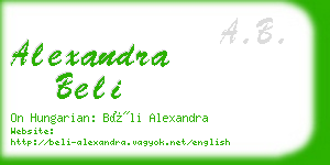 alexandra beli business card